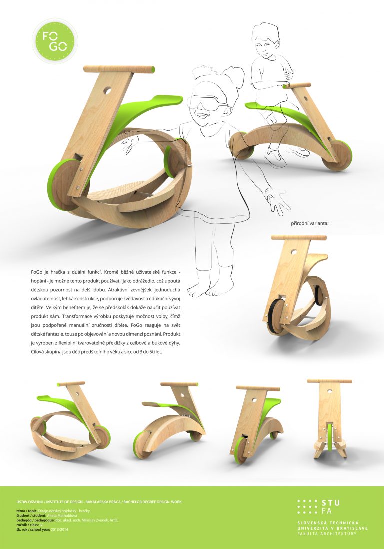 Fo-Go, design dětské houpačky/odrážedla