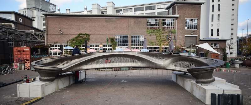 3D tlačený oceľový most z produkcie holandskej firmy MX3D. Foto Adrian de Groot