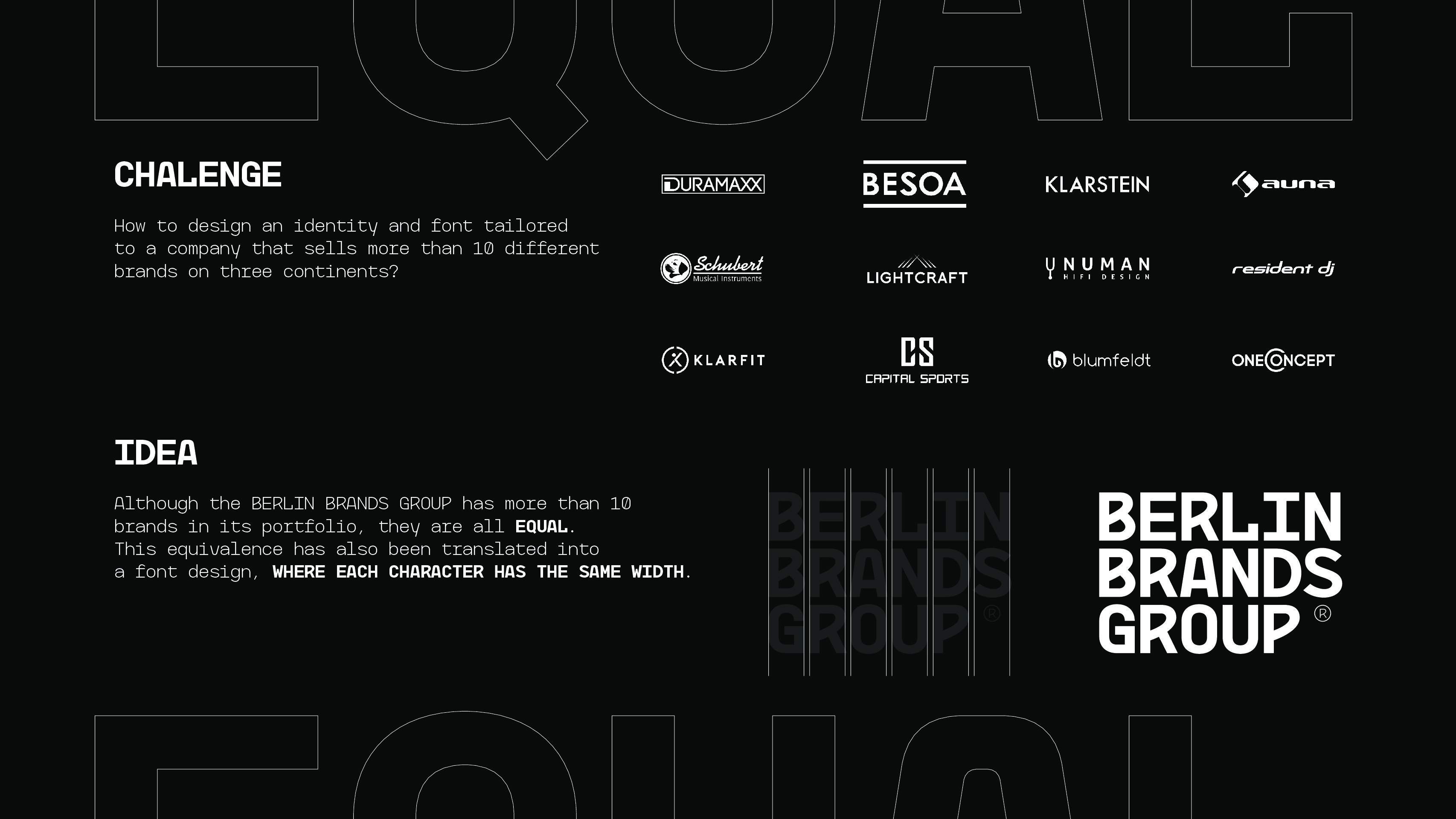 BERLIN BRANDS GROUP - identita založená na písme