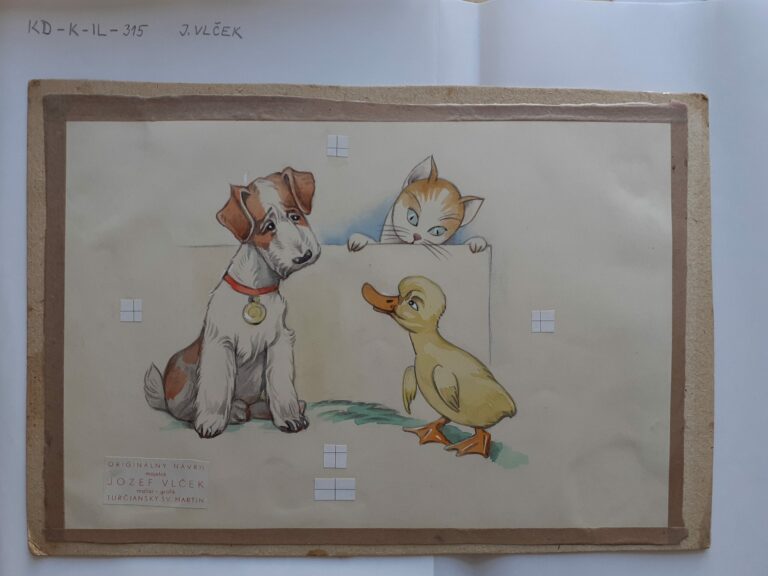 Ilustrácia; Leporelo - pes, mačka a kačka