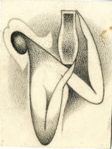 Voľné umenie; Kresba ženy s vázou v kubistickom štýle