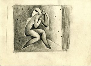 Voľné umenie; Skica sediacej ženy