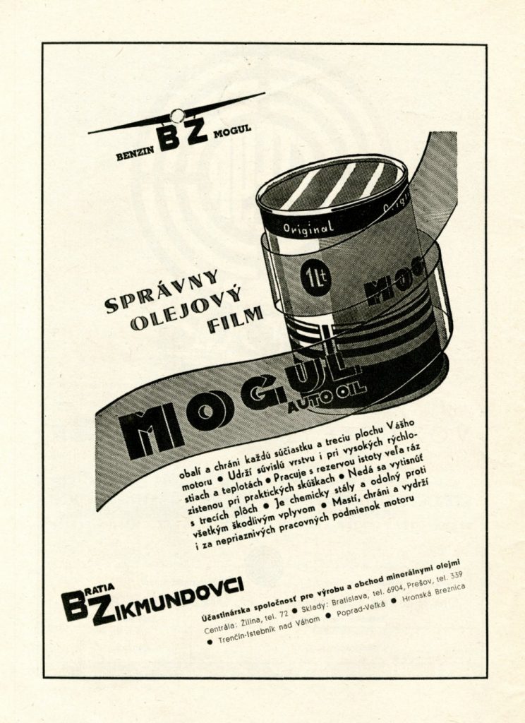 Dobová reklama úč. spol. Bratři Zikmundové v časopise Autoklub 1940 – 1943. Foto: Maroš Schmidt