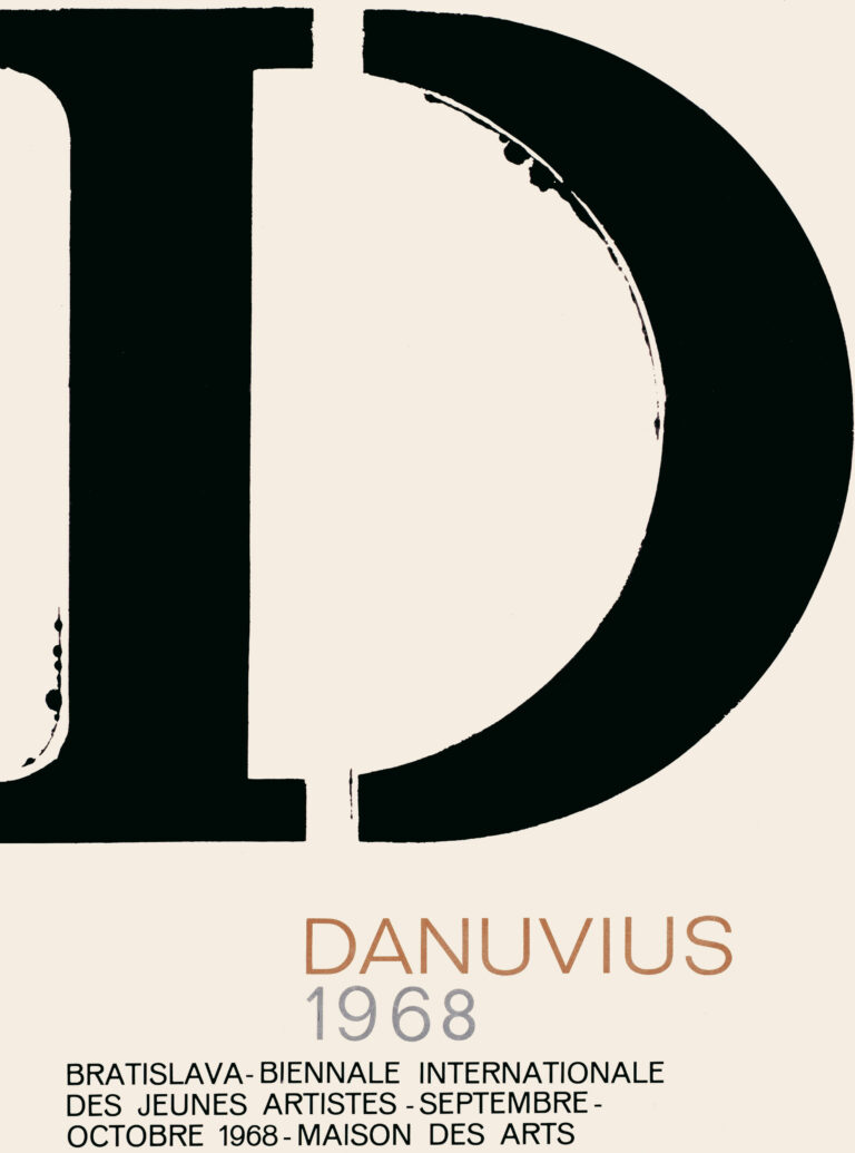 Danuvius, plagát výstavy, Medzinárodné bienále mladých výtvarníkov, Dom umenia, Bratislava, september – október 1968