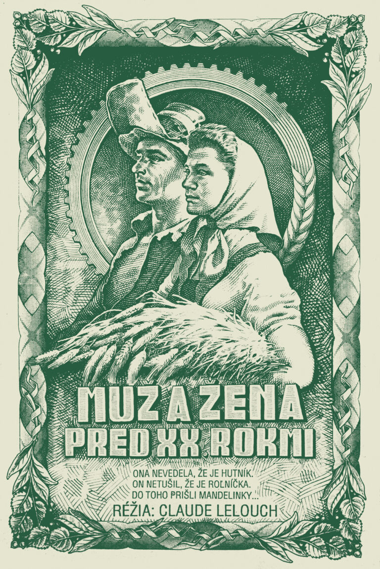 plagát; Muž a žena pred XX. Rokmi