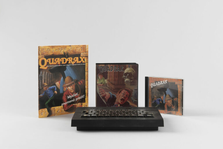 Obaly z rôznych verzií hry Quadrax / Počítač Didaktik Gama