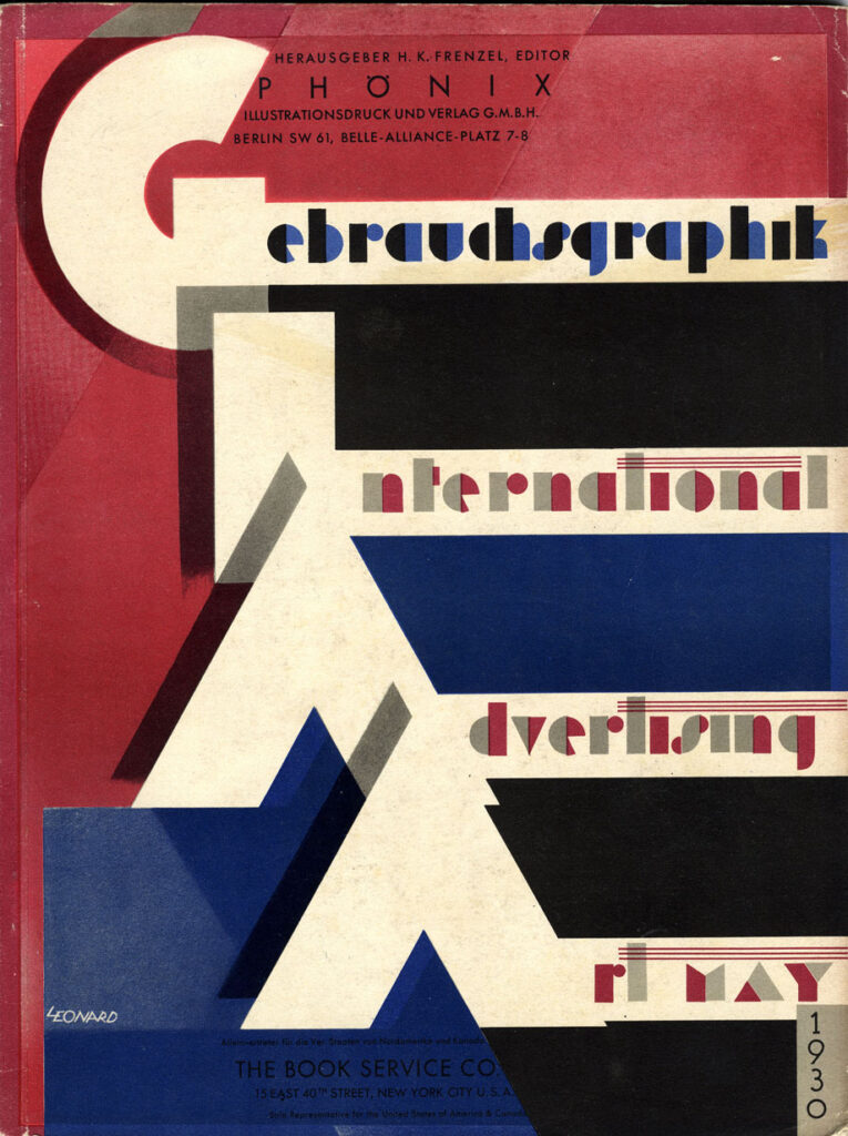 Obálka časopisu Gebrauchsgraphik, 1930. Súkromný archív autorky.