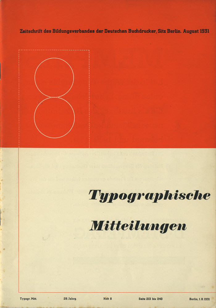 Obálka časopisu Typographische Mitteilungen, 1931. Súkromný archív autorky.