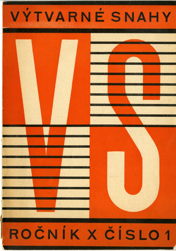 Obálka časopisu Výtvarné snahy, grafický návrh Ladislav Sutnar, 1928. Archív Ivy Mojžišovej, SMD.