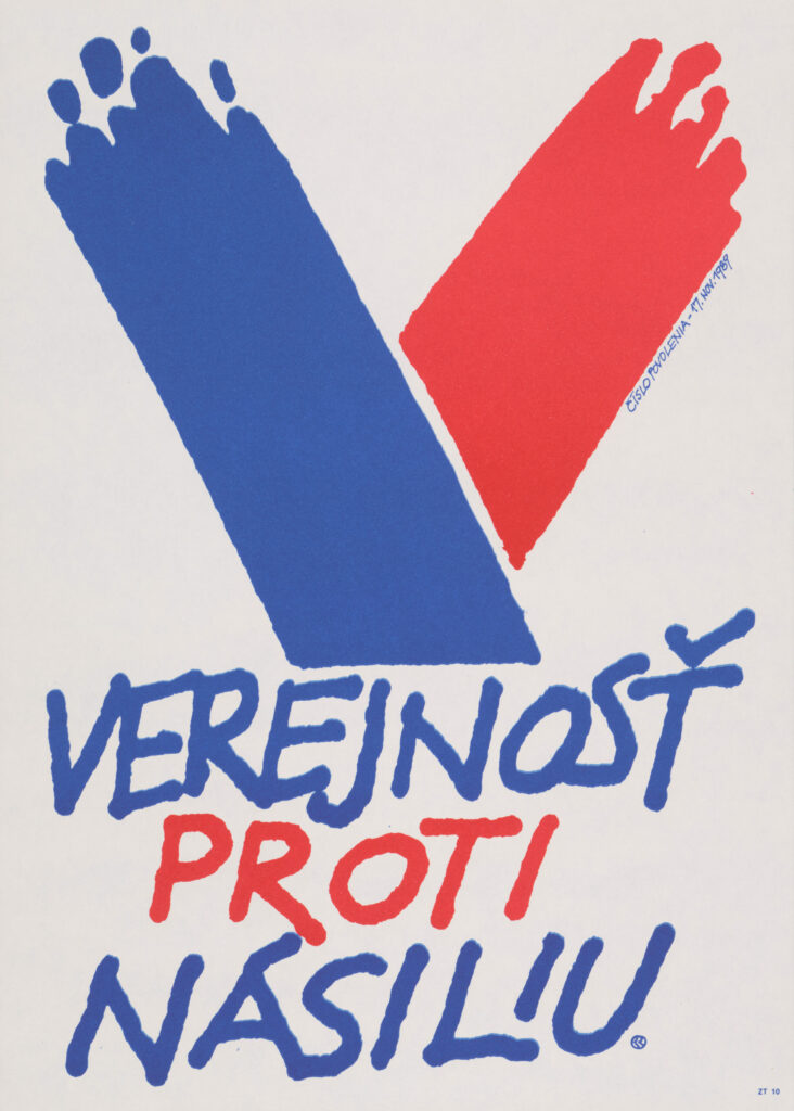 Karol Rosmány, Jan Meisner: Propagačný materiál k volebnej kampani hnutia Verejnosť proti násiliu, 1989.