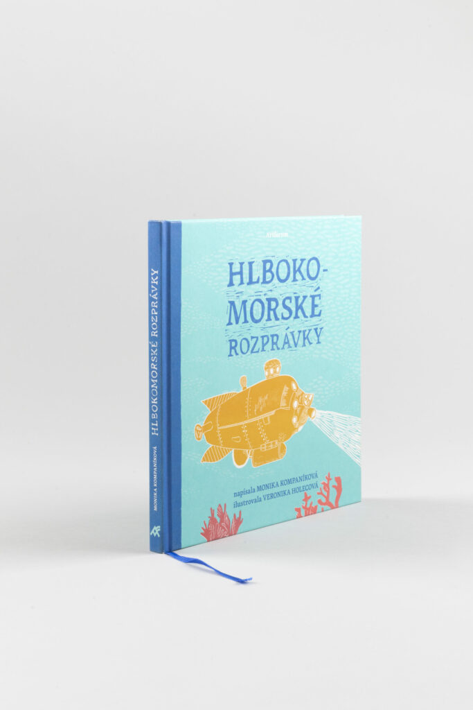 Martina Rozinajová: dizajn knihy Hlbokomorské rozprávky, Artforum, 2013, ilustrácie: Veronika Holecová.