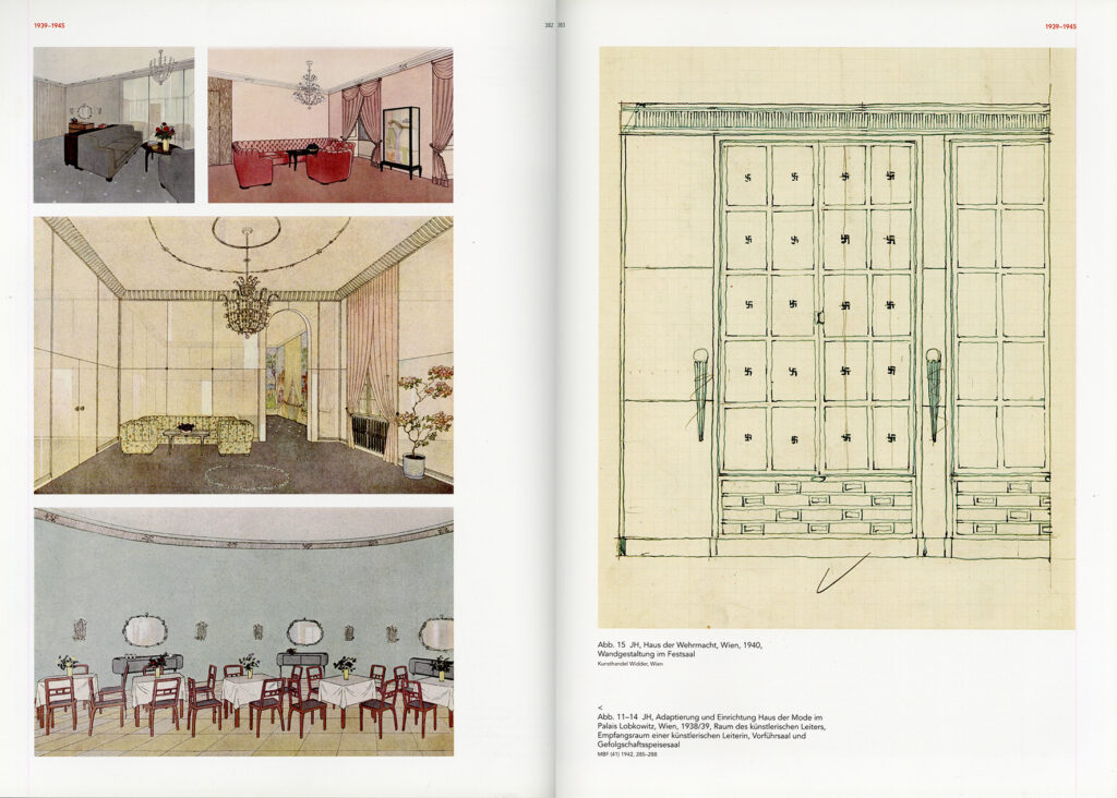 Strany z publikácie, kapitola 1939 – 1945 Grafický dizajn Maria Anna Friedl