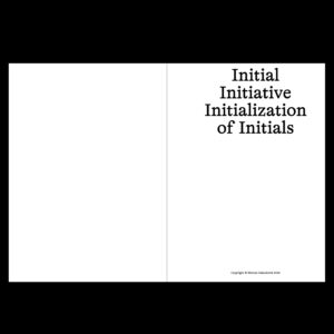 Publikácia –  Initial Initiative Initialization of Initials