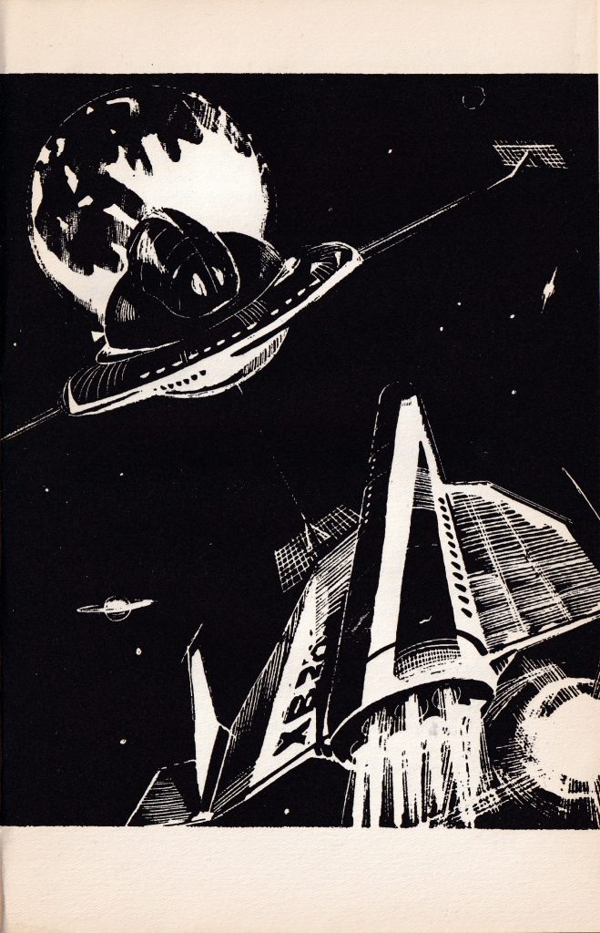 Antológia svetovej sci-fi Stalo sa zajtra: poviedky o svete budúcnosti. Teodor Rotrekl, ilustrácia. Mladé letá, 1961.  Foto archív J. K.